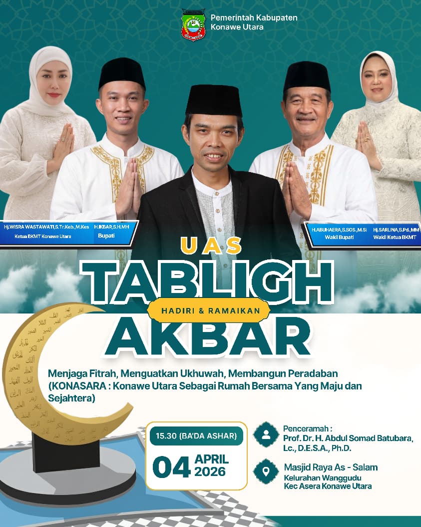 Pemkab Konawe Utara Gelar Tabligh Akbar Bersama Ustaz Abdul Somad